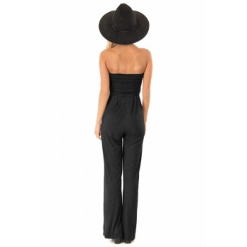 Black Sleeveless Jumpsuit with Pockets